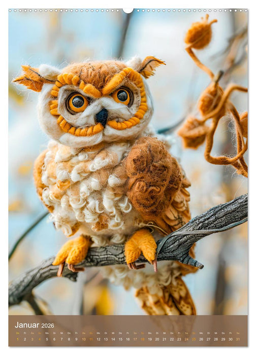 Filzige Waldbewohner - Ein Jahr tierisch niedlicher Filzhandarbeiten (CALVENDO Wandkalender 2026)