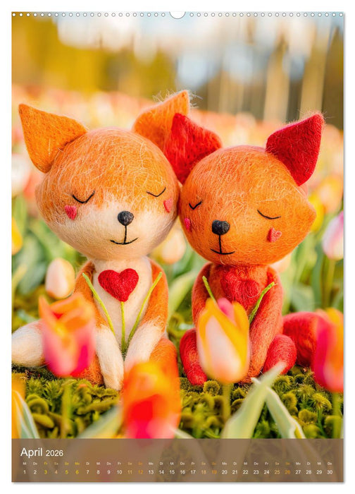 Filzige Waldbewohner - Ein Jahr tierisch niedlicher Filzhandarbeiten (CALVENDO Wandkalender 2026)