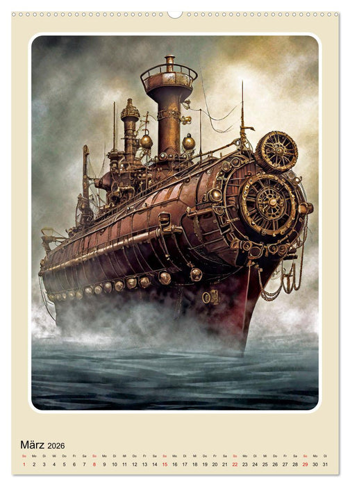 Steampunk Mobilität (CALVENDO Premium Wandkalender 2026)