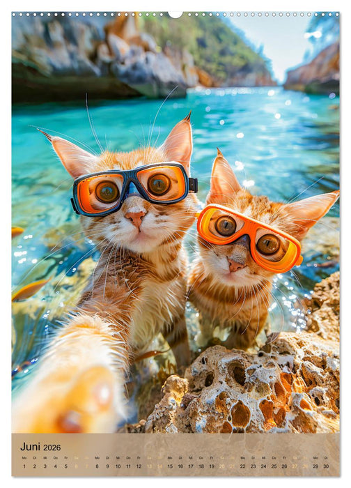 Katzen auf Abenteuerreise - Globetrotter-Katzen entdecke ferne Kulturen (CALVENDO Premium Wandkalender 2026)