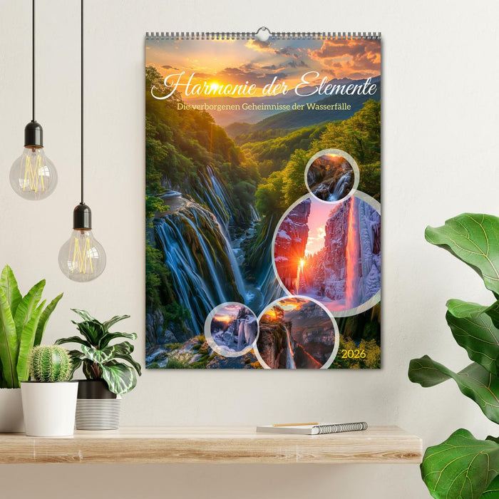 Die Harmonie der Elemente - Die verborgenen Geheimnisse der Wasserfälle (CALVENDO Wandkalender 2026)