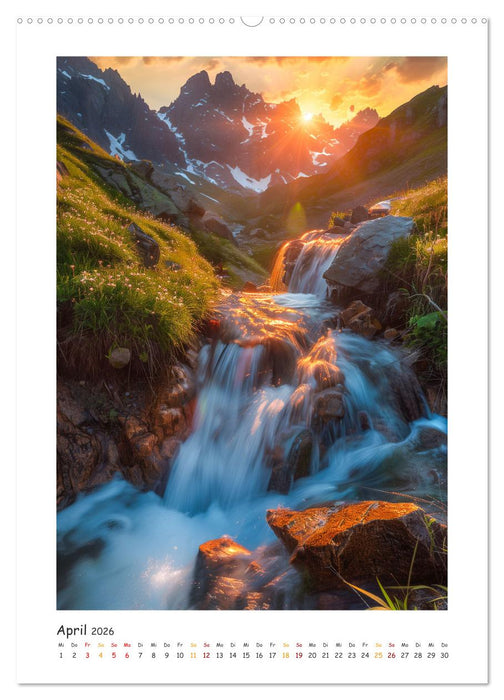 Die Harmonie der Elemente - Die verborgenen Geheimnisse der Wasserfälle (CALVENDO Wandkalender 2026)