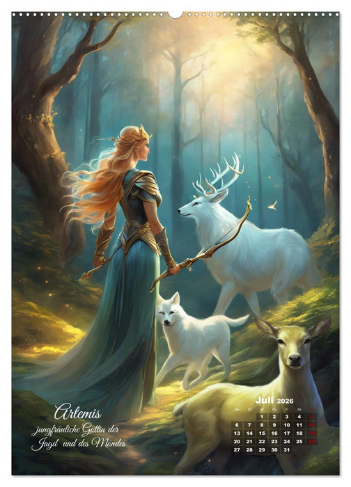 Zwölf Götter der griechischen Mythologie (CALVENDO Premium Wandkalender 2026)