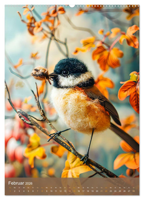 Filzige Waldbewohner - Ein Jahr tierisch niedlicher Filzhandarbeiten (CALVENDO Premium Wandkalender 2026)