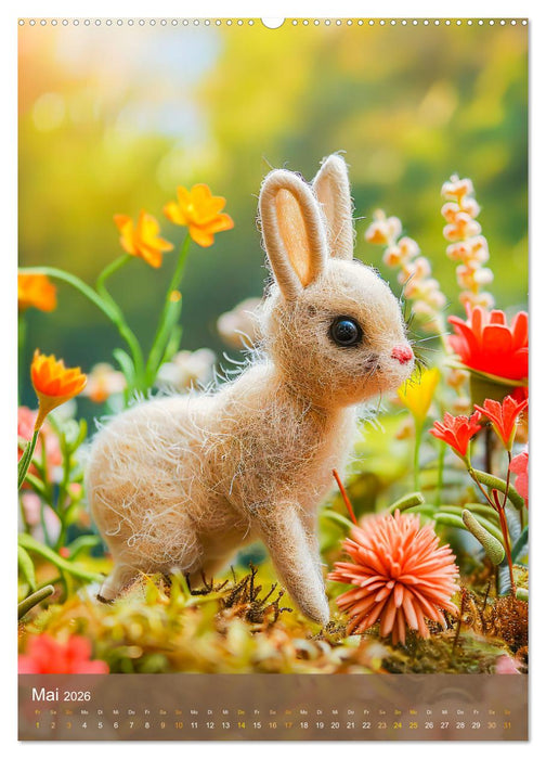 Filzige Waldbewohner - Ein Jahr tierisch niedlicher Filzhandarbeiten (CALVENDO Premium Wandkalender 2026)