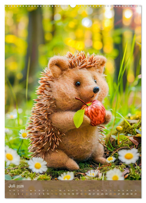 Filzige Waldbewohner - Ein Jahr tierisch niedlicher Filzhandarbeiten (CALVENDO Premium Wandkalender 2026)