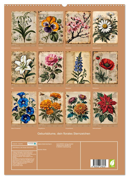 Geburtsblume, dein florales Sternzeichen (CALVENDO Premium Wandkalender 2026)