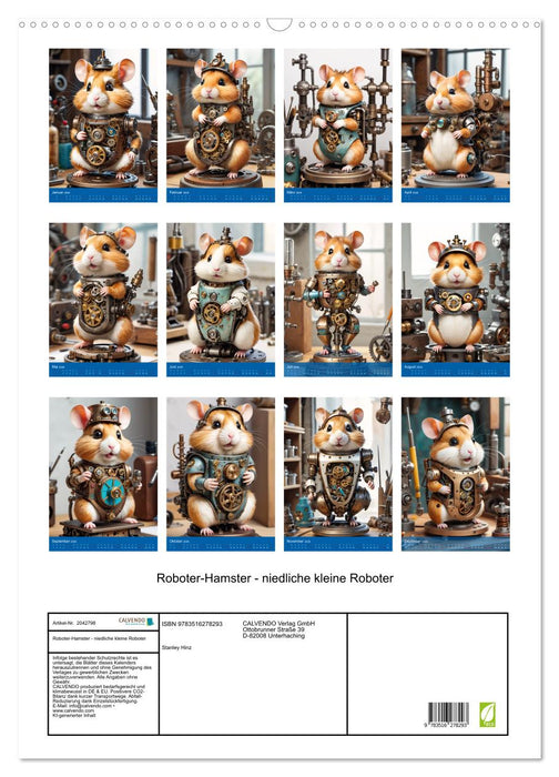 Roboter-Hamster - niedliche kleine Roboter (CALVENDO Wandkalender 2026)