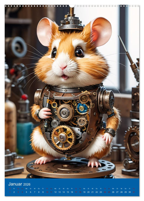Roboter-Hamster - niedliche kleine Roboter (CALVENDO Wandkalender 2026)