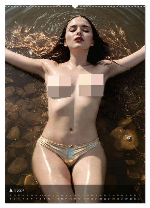 Feuchte Faszination - Wasser und Weiblichkeit (CALVENDO Premium Wandkalender 2026)