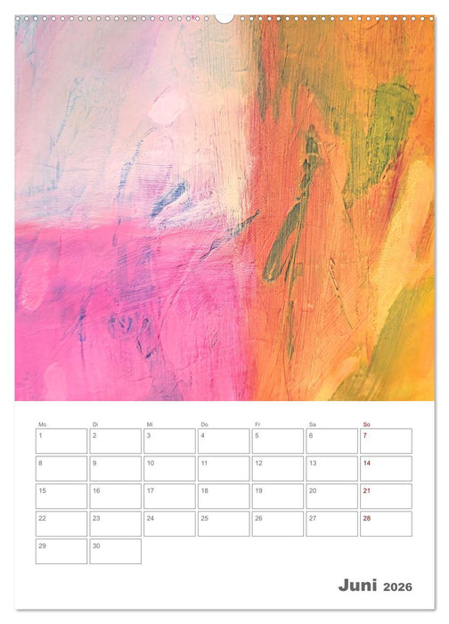 Farbliche Stille - Ein Jahr der inneren Ruhe mit abstrakten Farbspielen (CALVENDO Wandkalender 2026)