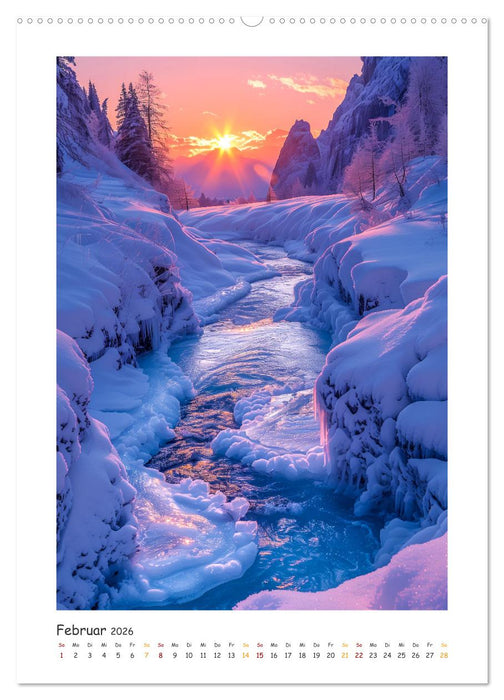 Die Harmonie der Elemente - Die verborgenen Geheimnisse der Wasserfälle (CALVENDO Premium Wandkalender 2026)