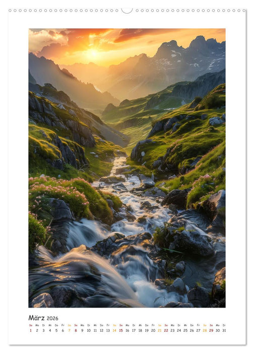 Die Harmonie der Elemente - Die verborgenen Geheimnisse der Wasserfälle (CALVENDO Premium Wandkalender 2026)