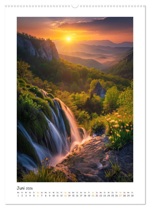 Die Harmonie der Elemente - Die verborgenen Geheimnisse der Wasserfälle (CALVENDO Premium Wandkalender 2026)