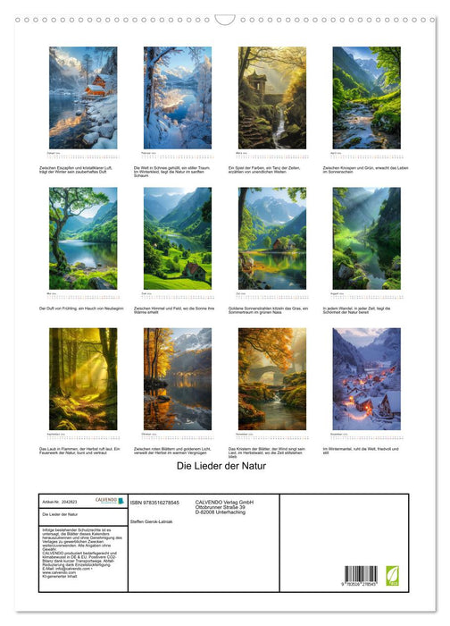 Die Lieder der Natur (CALVENDO Wandkalender 2026)