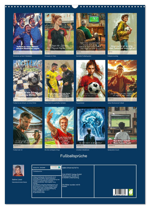 Fußballsprüche (CALVENDO Wandkalender 2026)