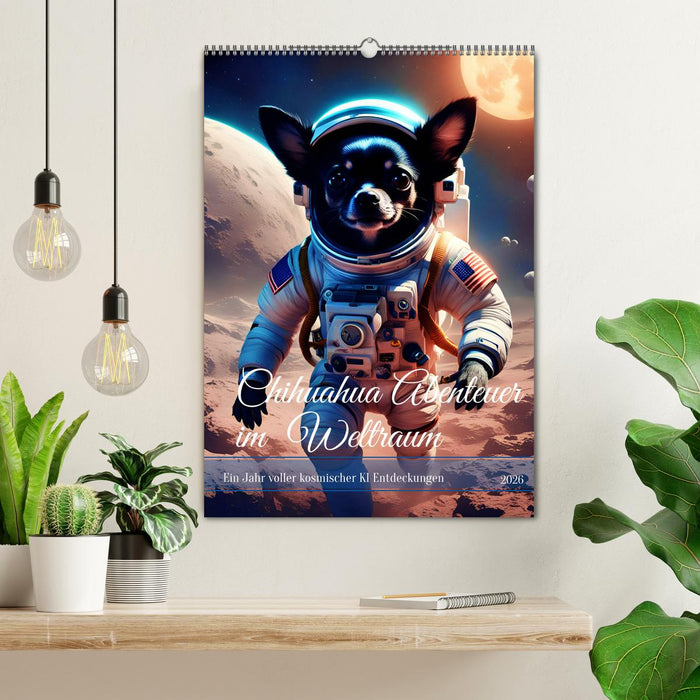 Chihuahua Abenteuer im Weltraum (CALVENDO Wandkalender 2026)