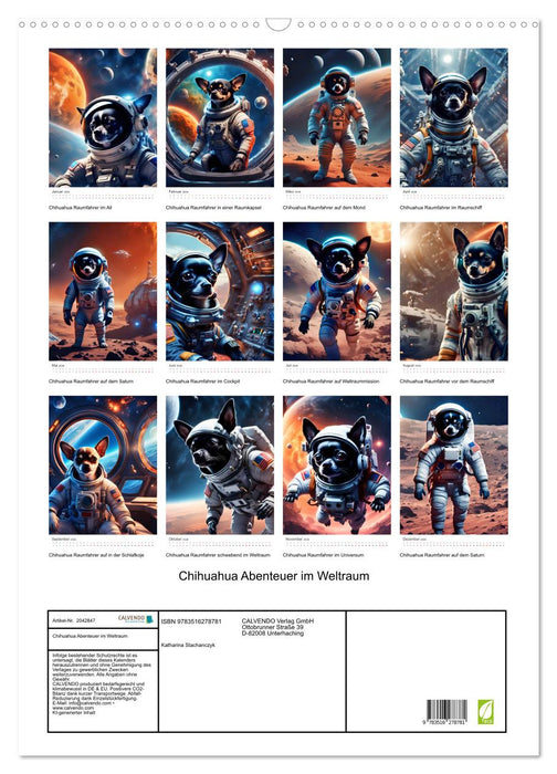 Chihuahua Abenteuer im Weltraum (CALVENDO Wandkalender 2026)