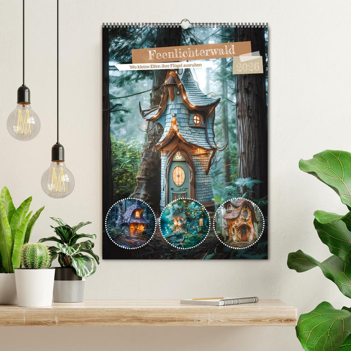 Feenlichterwald - Wo kleine Elfen ihre Flügel ausruhen (CALVENDO Wandkalender 2026)