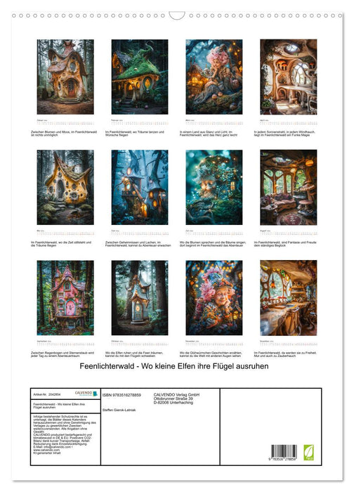 Feenlichterwald - Wo kleine Elfen ihre Flügel ausruhen (CALVENDO Wandkalender 2026)