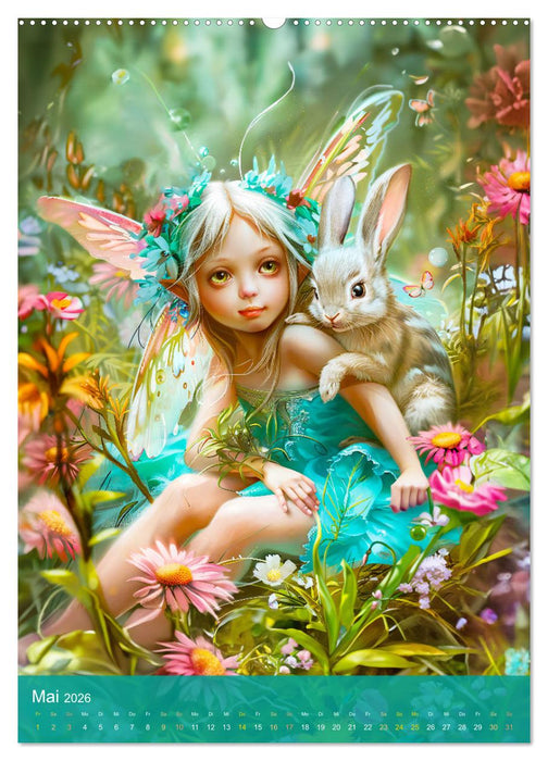 Elfen im Tierreich - Ein Jahr voller Fantasie und Freundschaft (CALVENDO Wandkalender 2026)