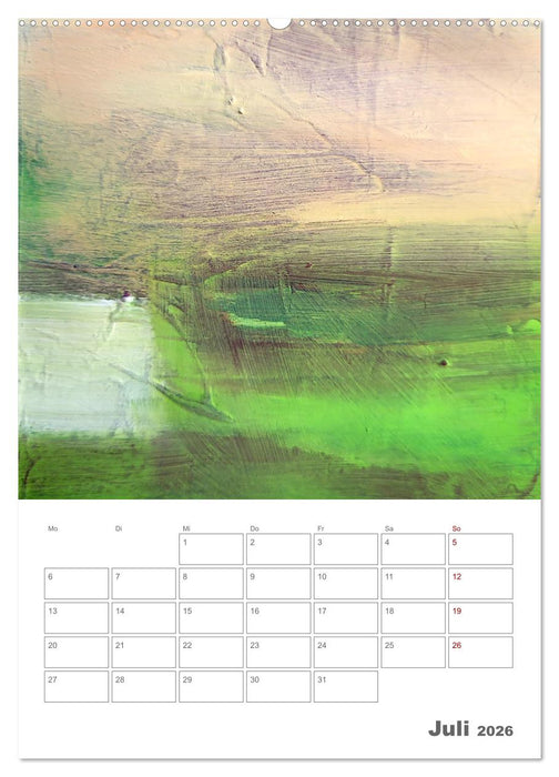 Farbliche Stille - Ein Jahr der inneren Ruhe mit abstrakten Farbspielen (CALVENDO Premium Wandkalender 2026)