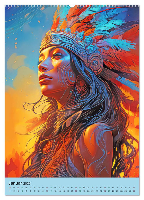 Manitu - KI-Illustrationen (CALVENDO Premium Wandkalender 2026)