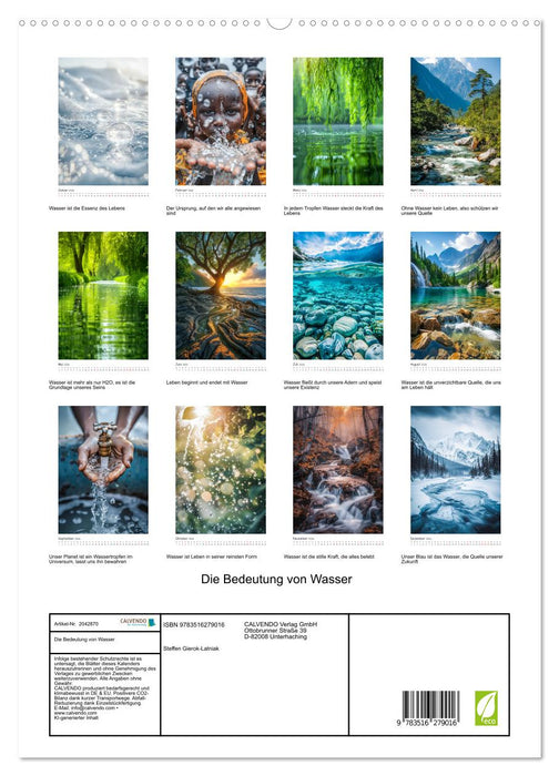 Die Bedeutung von Wasser (CALVENDO Premium Wandkalender 2026)