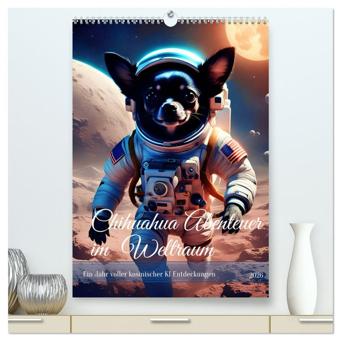 Chihuahua Abenteuer im Weltraum (CALVENDO Premium Wandkalender 2026)