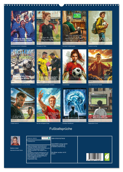 Fußballsprüche (CALVENDO Premium Wandkalender 2026)