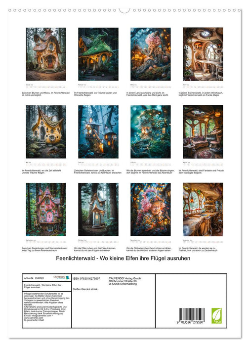 Feenlichterwald - Wo kleine Elfen ihre Flügel ausruhen (CALVENDO Premium Wandkalender 2026)
