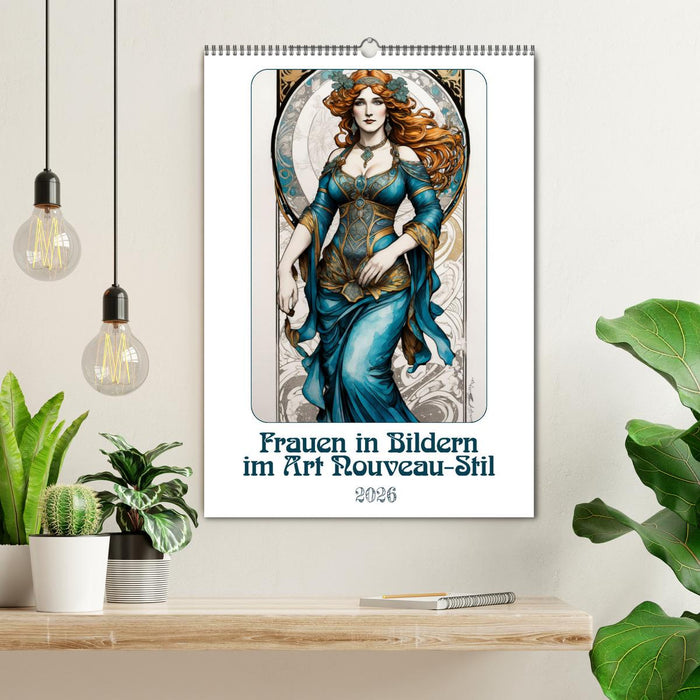 Frauen in Bildern im Art Nouveau-Stil (CALVENDO Wandkalender 2026)