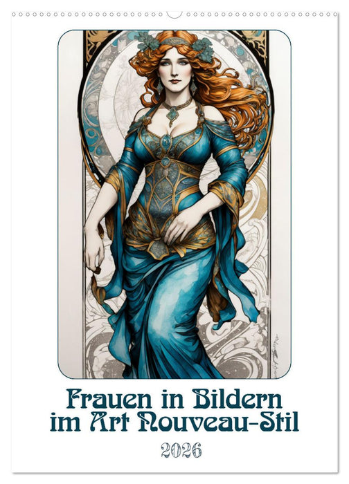 Frauen in Bildern im Art Nouveau-Stil (CALVENDO Wandkalender 2026)