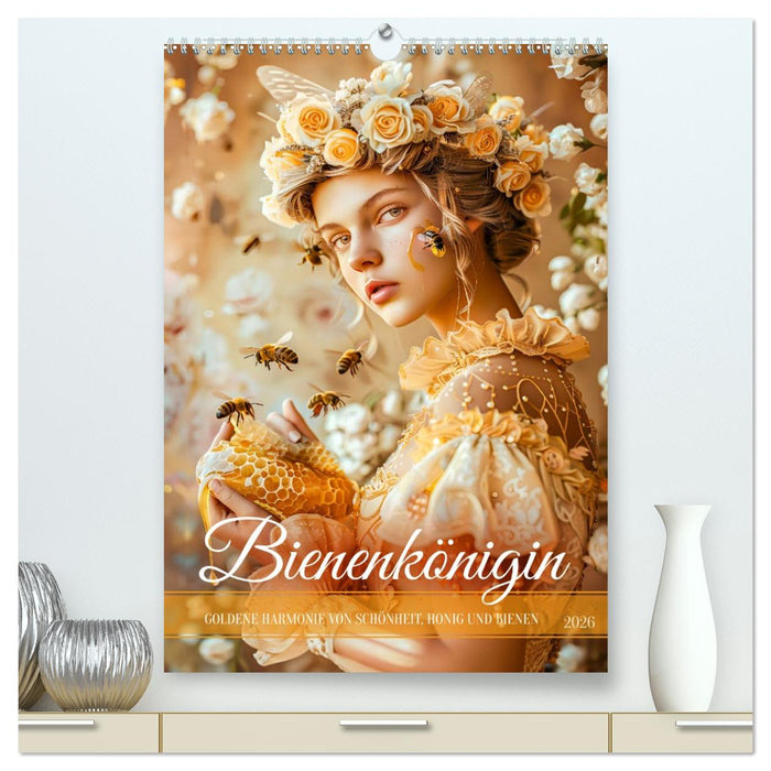 Bienenkönigin - Goldene Harmonie von Schönheit, Honig und Bienen (CALVENDO Premium Wandkalender 2026)