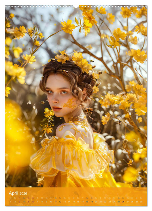 Bienenkönigin - Goldene Harmonie von Schönheit, Honig und Bienen (CALVENDO Premium Wandkalender 2026)