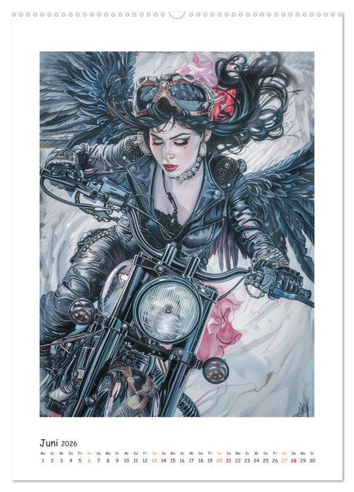 Fahrt ins Abenteuer - Angel-Bikerinnen erkunden die Welt (CALVENDO Premium Wandkalender 2026)