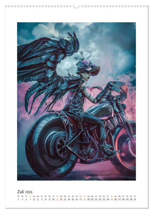 Fahrt ins Abenteuer - Angel-Bikerinnen erkunden die Welt (CALVENDO Premium Wandkalender 2026)