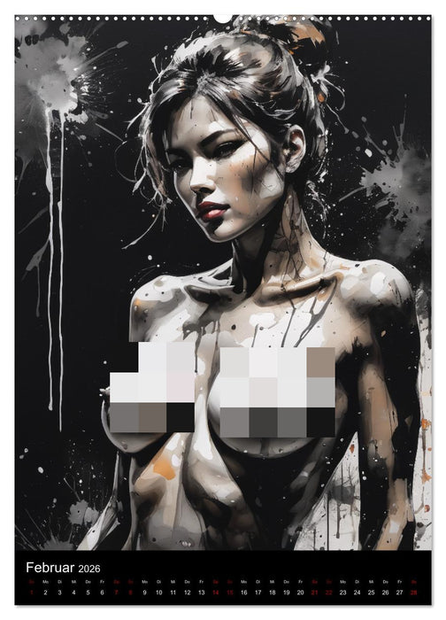 AbstrAKT - Mutige Tinte (CALVENDO Premium Wandkalender 2026)