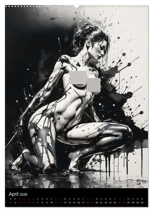AbstrAKT - Mutige Tinte (CALVENDO Premium Wandkalender 2026)