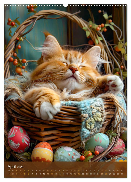 Kuschelkatzen - Fellnasen im Schlummerland (CALVENDO Wandkalender 2026)