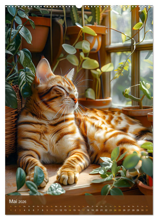 Kuschelkatzen - Fellnasen im Schlummerland (CALVENDO Wandkalender 2026)