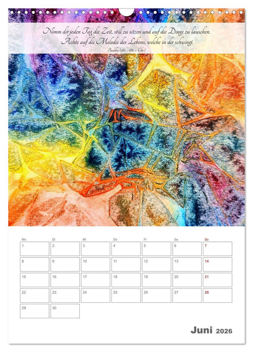 Farben der Achtsamkeit - Farbenreiche Aquarell-Träume mit Zitaten zur inneren Ruhe (CALVENDO Wandkalender 2026)