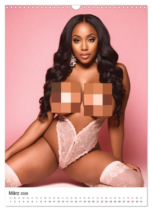 Busty Black - Vollbusige, exotische Frauen (CALVENDO Wandkalender 2026)