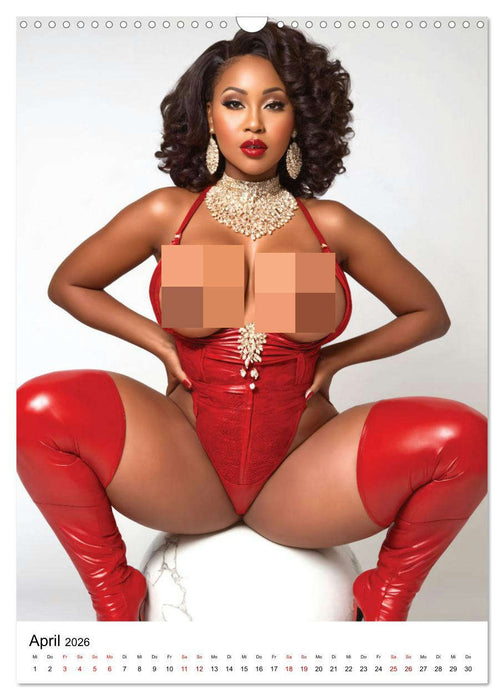 Busty Black - Vollbusige, exotische Frauen (CALVENDO Wandkalender 2026)
