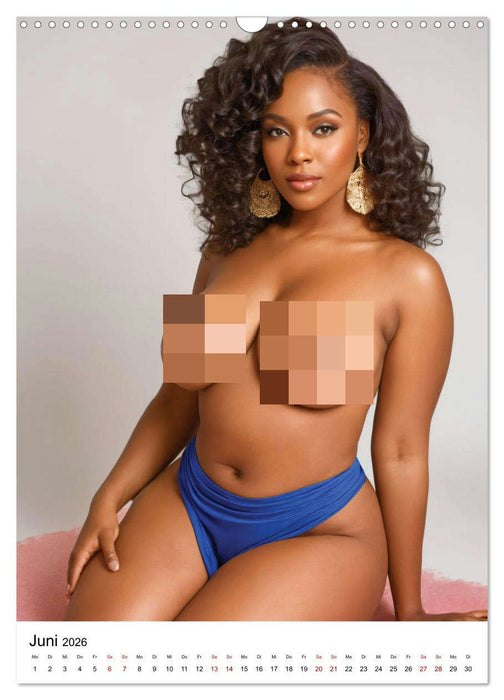 Busty Black - Vollbusige, exotische Frauen (CALVENDO Wandkalender 2026)