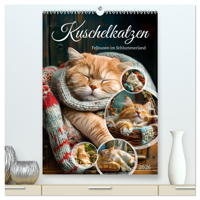Kuschelkatzen - Fellnasen im Schlummerland (CALVENDO Premium Wandkalender 2026)