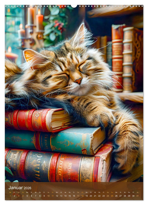 Kuschelkatzen - Fellnasen im Schlummerland (CALVENDO Premium Wandkalender 2026)
