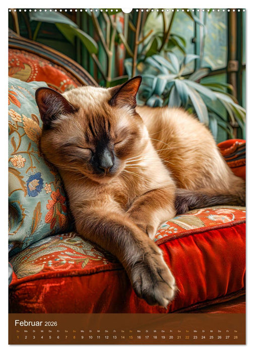 Kuschelkatzen - Fellnasen im Schlummerland (CALVENDO Premium Wandkalender 2026)