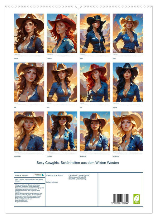 Sexy Cowgirls. Schönheiten aus dem Wilden Westen (CALVENDO Premium Wandkalender 2026)