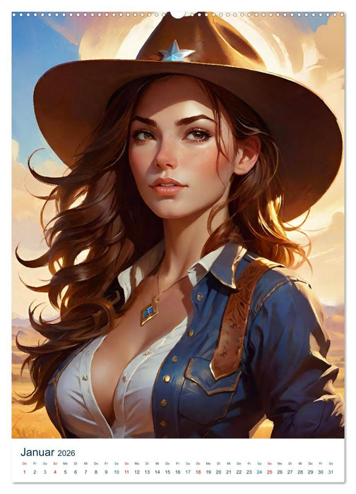 Sexy Cowgirls. Schönheiten aus dem Wilden Westen (CALVENDO Premium Wandkalender 2026)